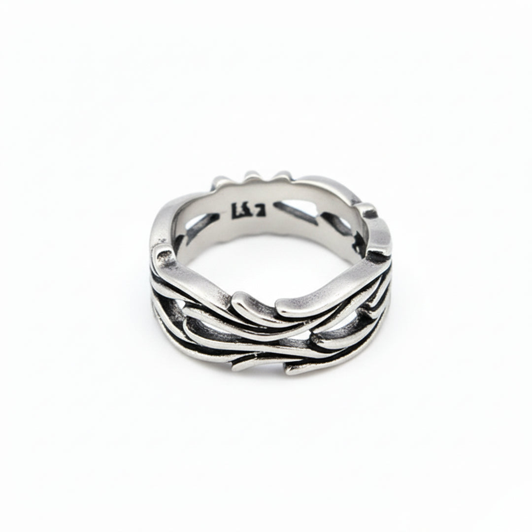 Modern Silver Interwoven Ring
