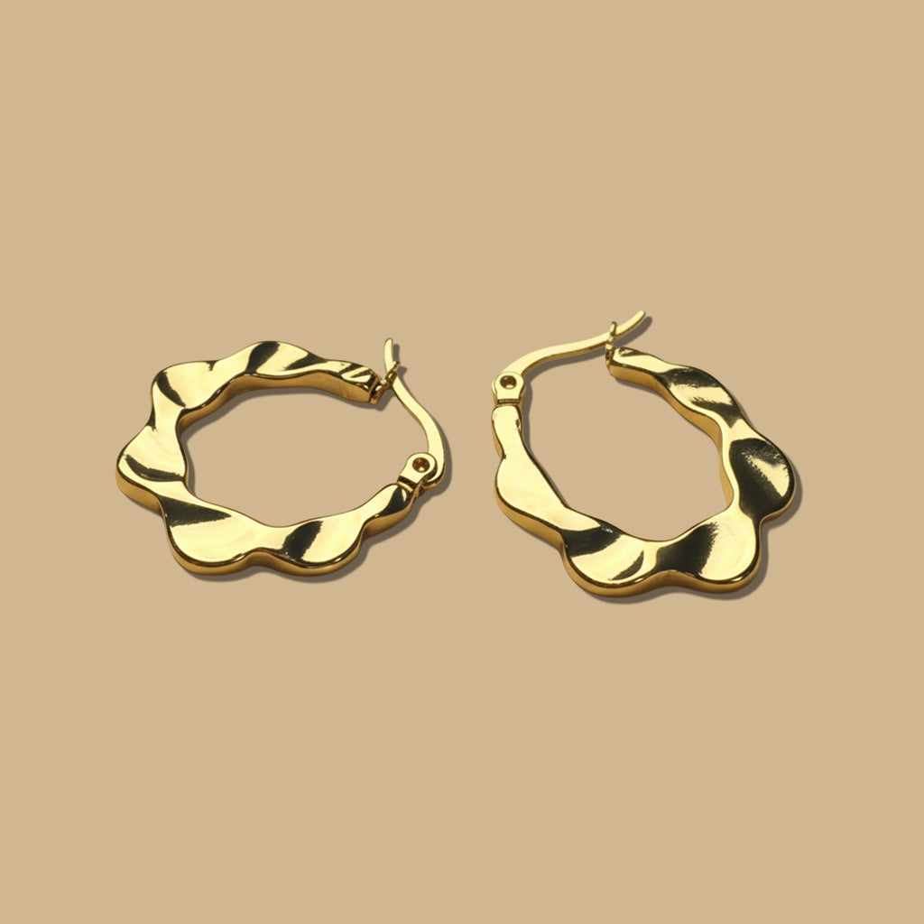 Modern Twist Gold Hoop Earrings