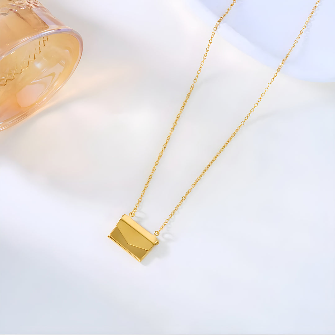 Elegant Envelope Pendant Necklace