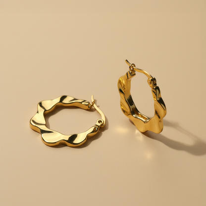 Modern Twist Gold Hoop Earrings