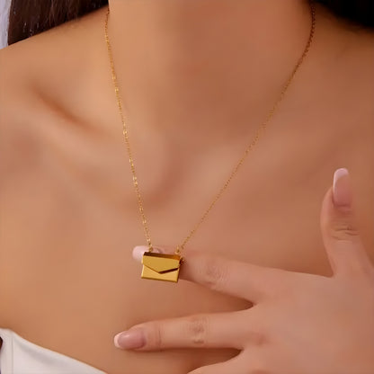 Elegant Envelope Pendant Necklace