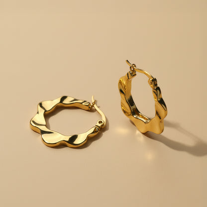 Modern Twist Gold Hoop Earrings