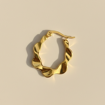 Wavy Gold Hoop Earrings – Statement Design