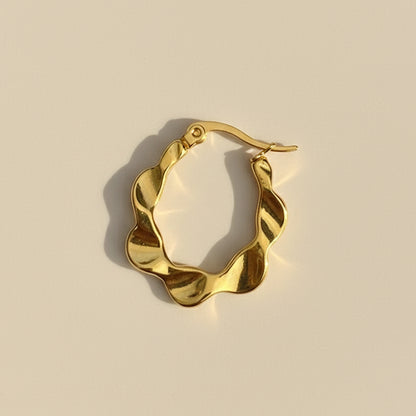Wavy Gold Hoop Earrings – Statement Design