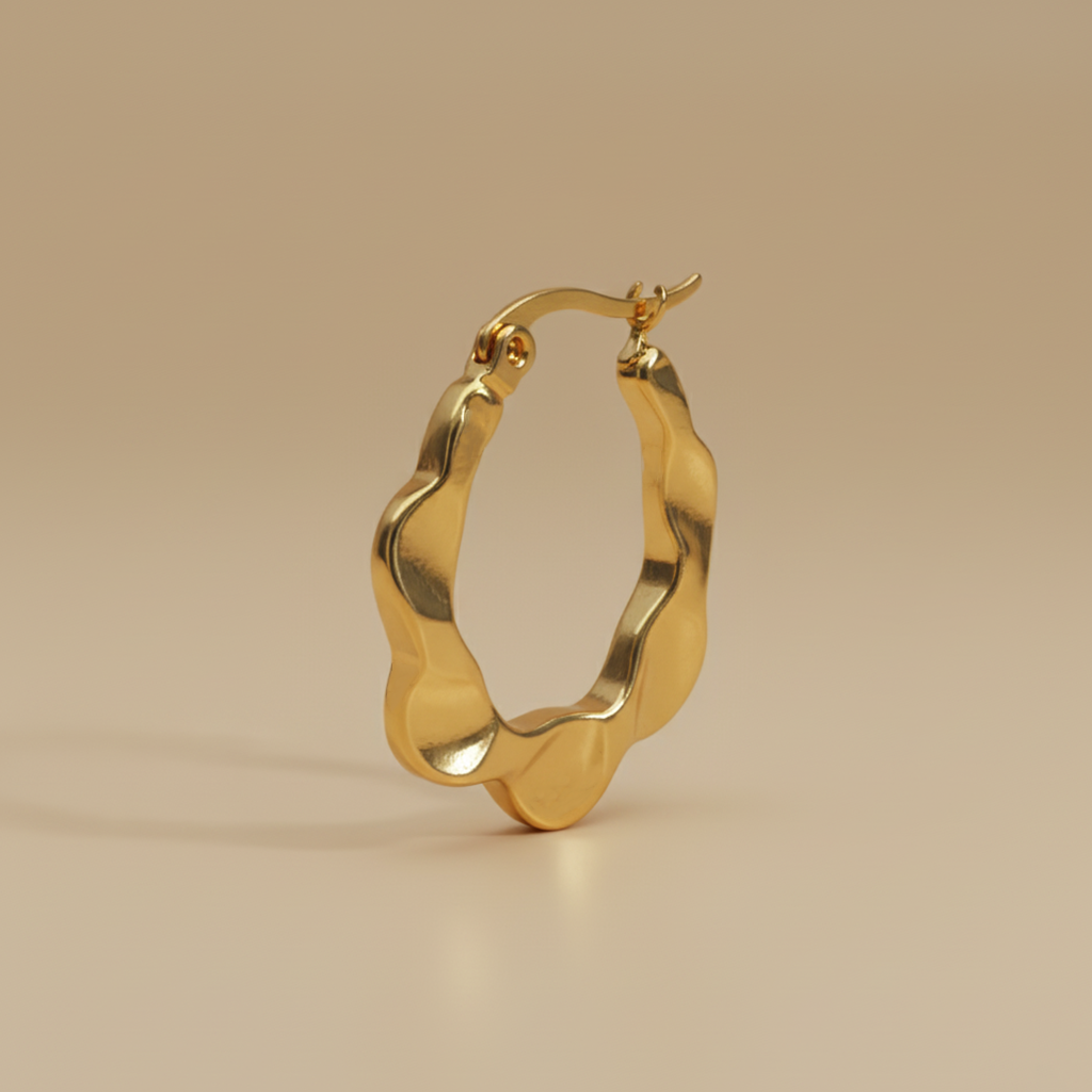 Modern Twist Gold Hoop Earrings