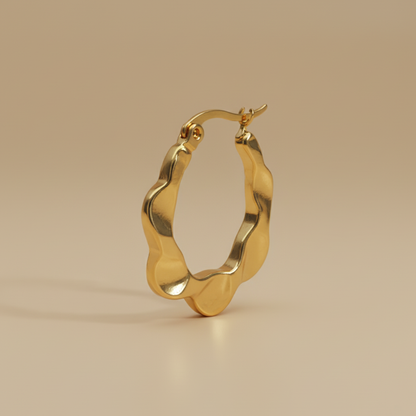 Modern Twist Gold Hoop Earrings