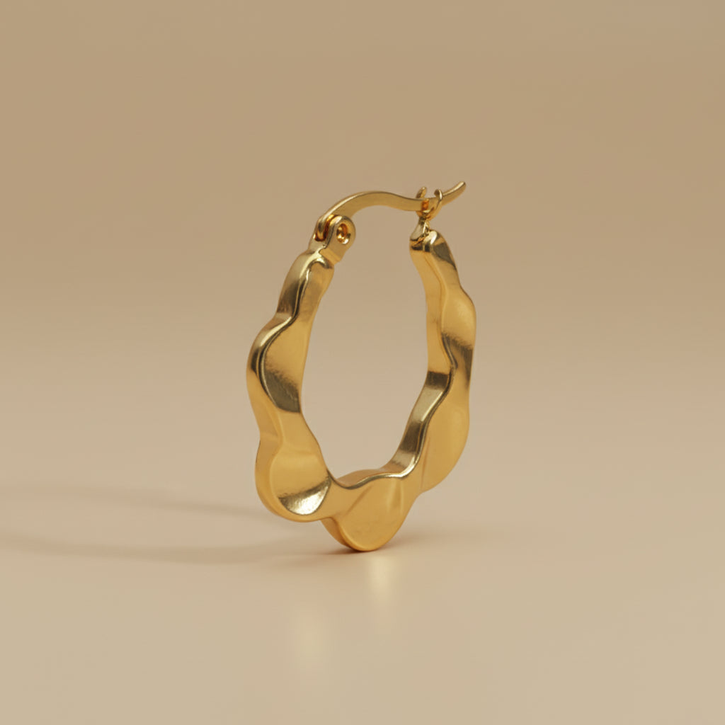Modern Twist Gold Hoop Earrings
