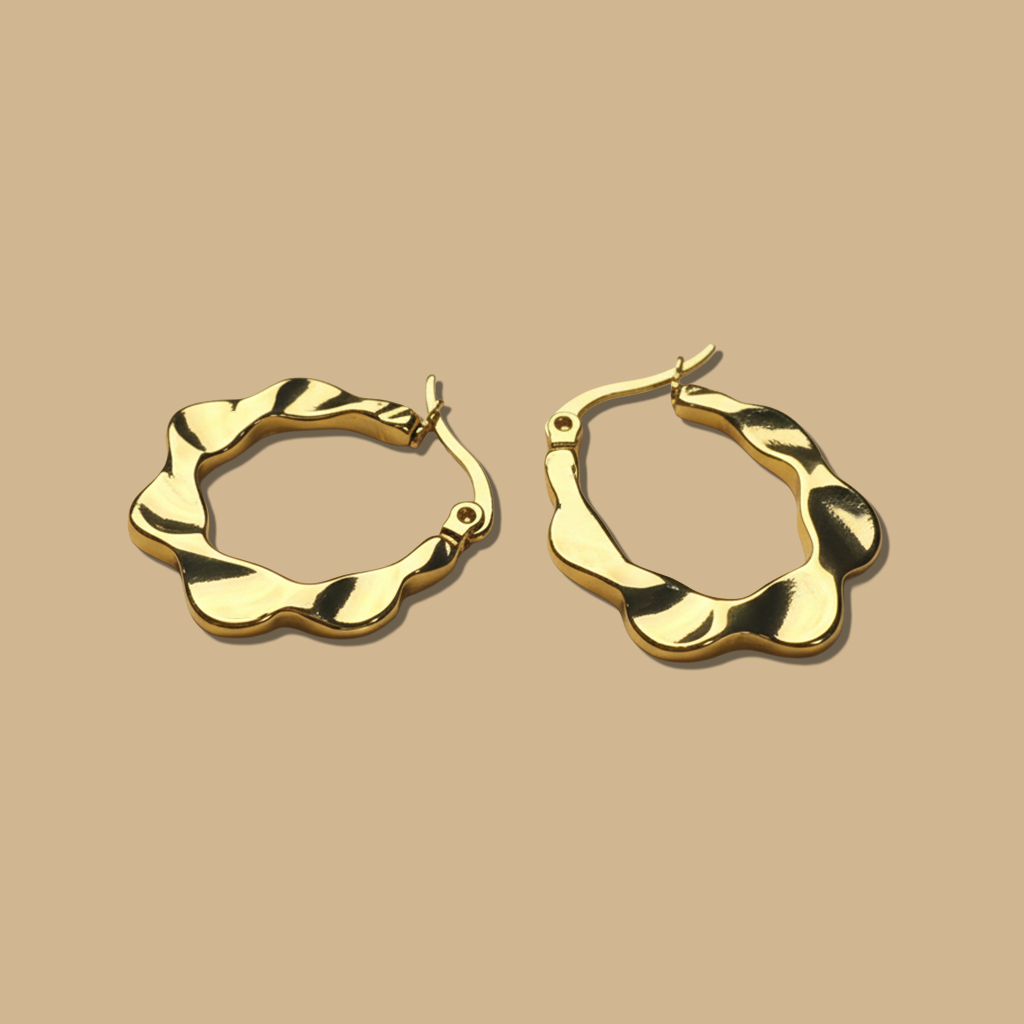 Modern Twist Gold Hoop Earrings