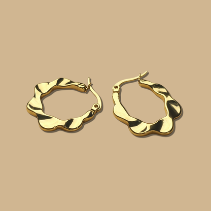 Modern Twist Gold Hoop Earrings