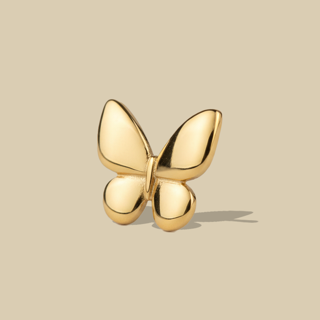 Golden Butterfly Stud Earrings – Minimal Chic